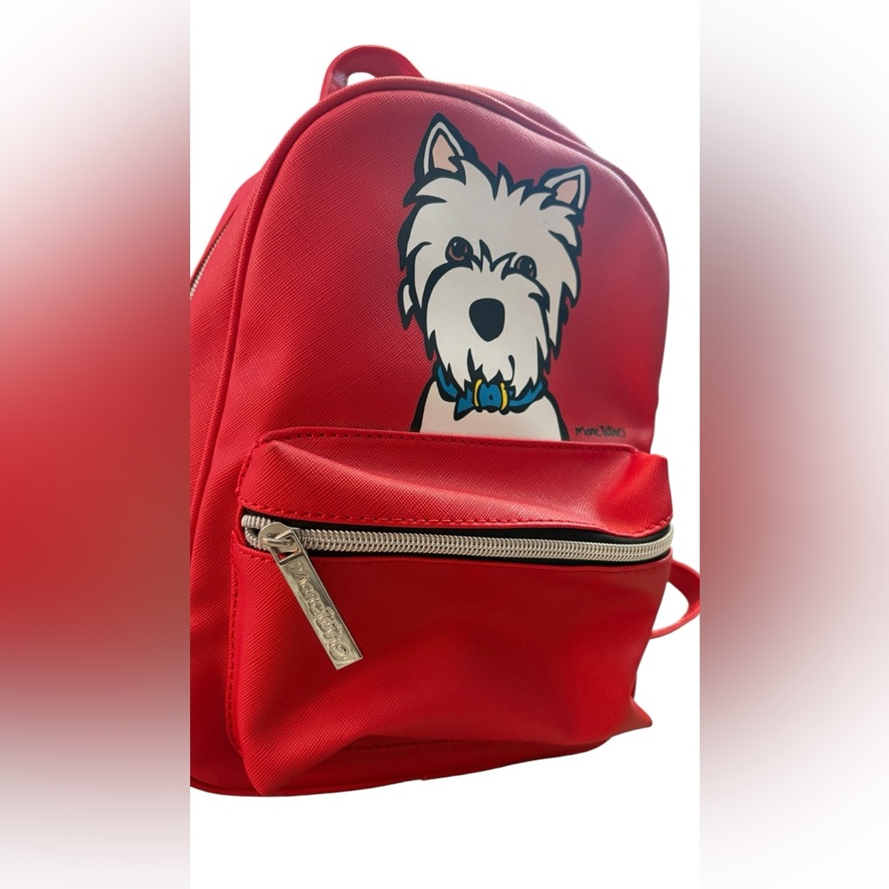 Marc Tetro Westie Dog Red Mini Backpack PVC Designer Bag - Picture 5 of 10
